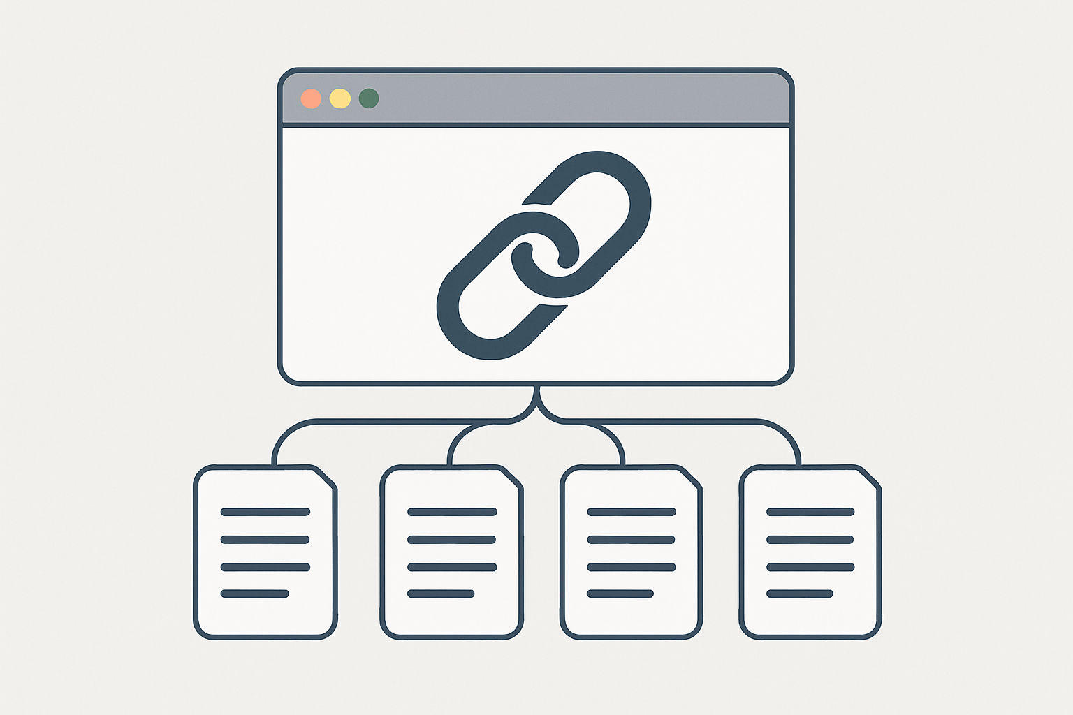 An illustration depicting internal linking strategies for SEO