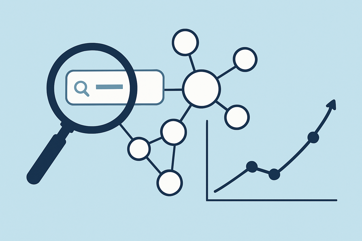 Illustration of topic clusters in SEO